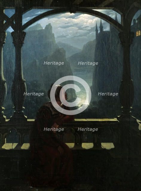 Knight's Castle in the Moonlight, 1817. Creator: Hampe, Carl Friedrich (1772-1848).