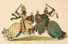 Knights in battle, 1899. Creator: Adam Gatternicht
