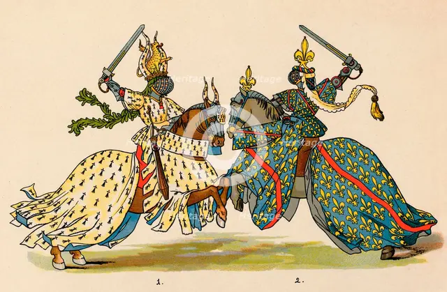 Knights in battle, 1899. Creator: Adam Gatternicht.
