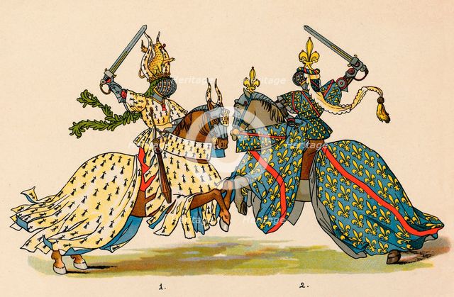 Knights in battle, 1899. Creator: Adam Gatternicht.