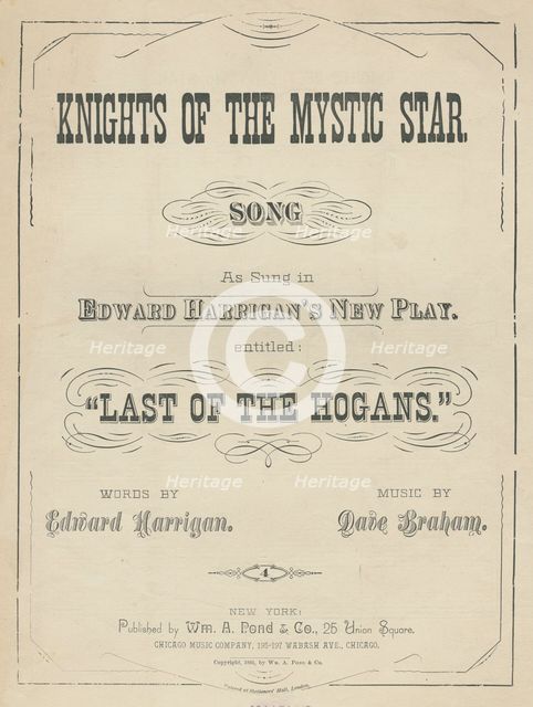 Knights of the mystic star, 1891. Creator: Unknown.