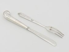 Knife and fork, 1722. Creator: Johannis Nys
