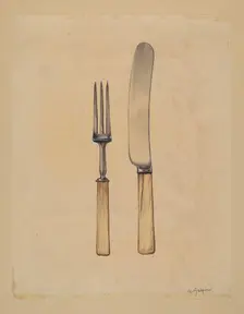Knife and Fork, c. 1936. Creator: Grace Halpin