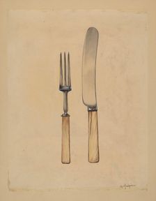 Knife and Fork, c. 1936. Creator: Grace Halpin