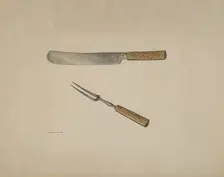 Knife and Fork, c. 1939. Creator: Stanley Mazur