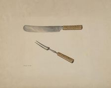 Knife and Fork, c. 1939. Creator: Stanley Mazur