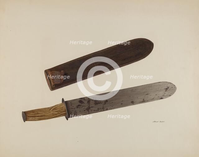 Knife and Sheath, c. 1941. Creator: Albert Rudin.
