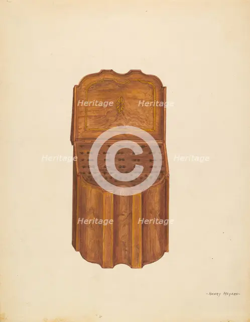 Knife Box - Mahogany, c. 1936. Creator: Henry Meyers.