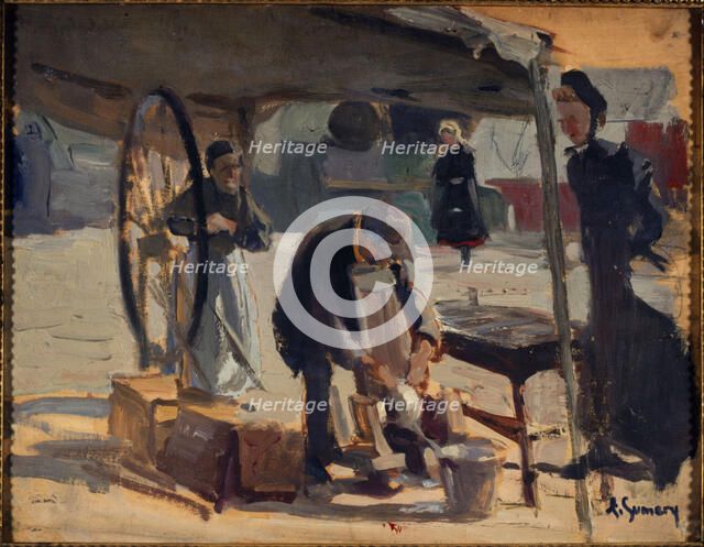 Knife grinder in Passy, 1890. Creator: Adolphe-Ernest Gumery.