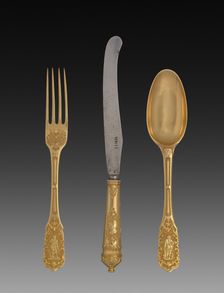 Knife, Fork, and Spoon, c. 1725. Creator: Unknown