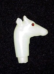 Knife Hilt with Deer-Head Pommel, , 18th century. Creator: Unknown