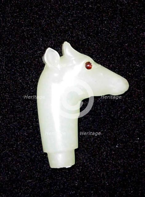 Knife Hilt with Deer-Head Pommel, , 18th century. Creator: Unknown.