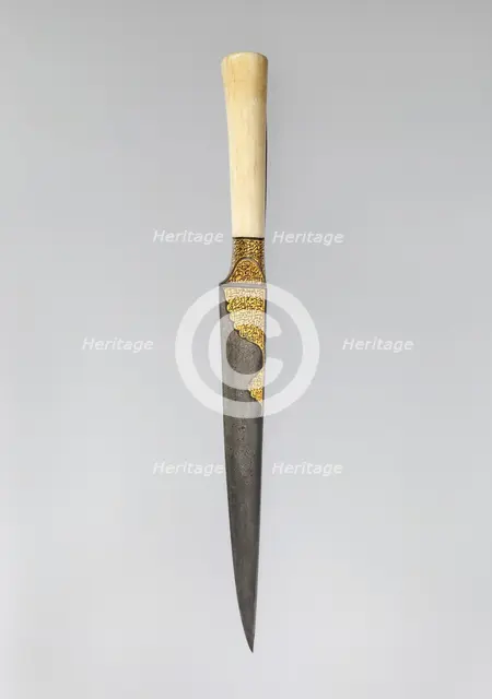 Knife with an Ivory Handle and Qur'anic Inscriptions, Iran, early 19th century. Creator: Unknown.