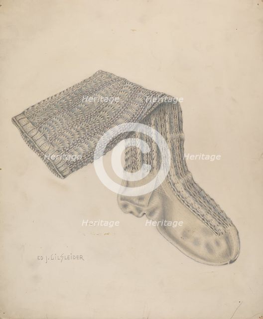 Knit Hose, 1935/1942. Creator: E. J. Gilsleider.