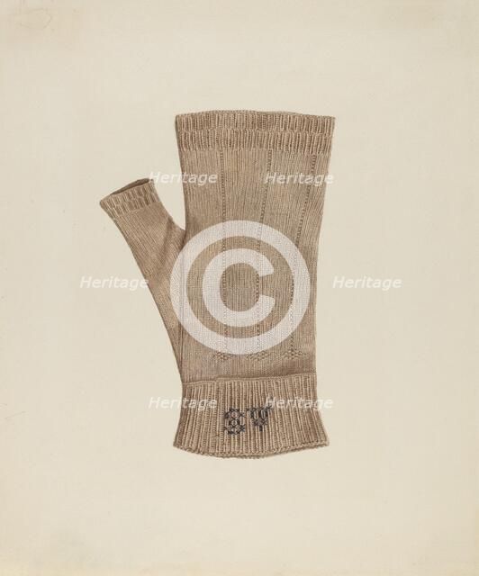 Knitted Glove, c. 1936. Creator: Elizabeth Moutal.