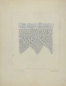Knitted Lace Edging, c. 1938. Creator: Frank J Mace