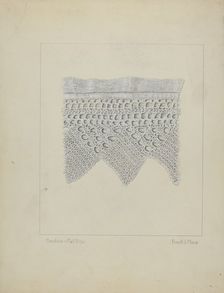 Knitted Lace Edging, c. 1938. Creator: Frank J Mace
