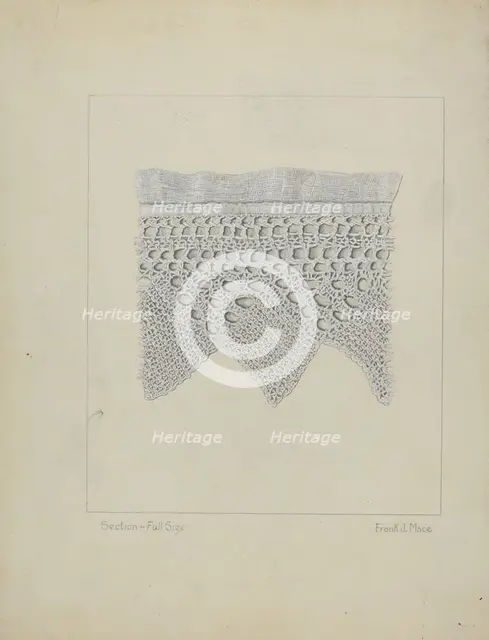 Knitted Lace Edging, c. 1938. Creator: Frank J Mace.
