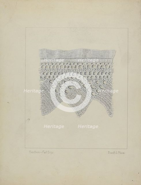Knitted Lace Edging, c. 1938. Creator: Frank J Mace.