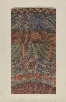 Knitted Rug, 1935/1942. Creator: Ingrid Selmer-Larsen