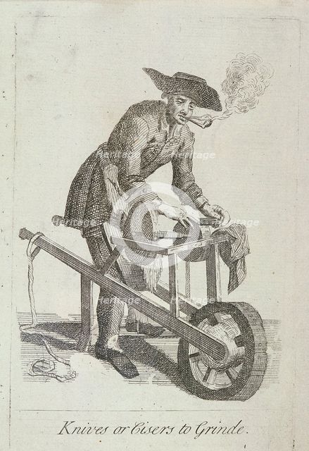 'Knives or Cisers to Grind', Cries of London, (c1688?). Artist: Anon