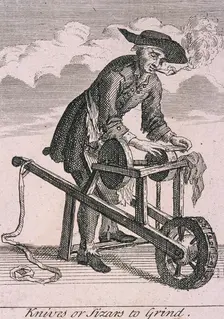 Knives or Sizars to Grind Cries of London, (c1688?). Artist: Anon