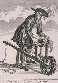 Knives or Sizars to Grind Cries of London, (c1688?). Artist: Anon