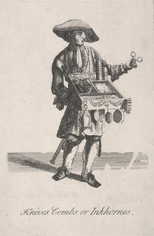 Knives Combs or Inkhornes Cries of London, c1688. Artist: Anon