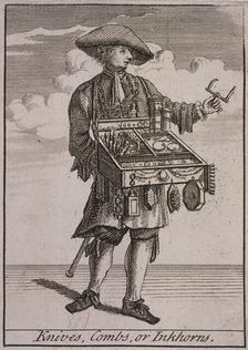 Knives, Combs, or Inkhorns Cries of London, (c1688?). Artist: Anon