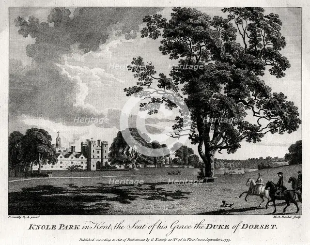'Knole Park in Kent, the Seat of His Grace the Duke of Dorset', 1775. Artist: Michael Angelo Rooker