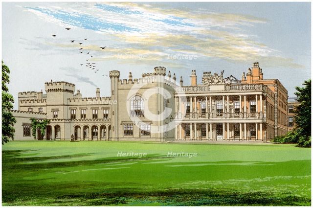 Knowsley Hall, Lancashire, home of the Earl of Derby, c1880. Artist: Unknown