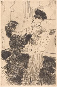 Knotting the Cravat, 1880 and 1886. Creator: Jean Louis Forain