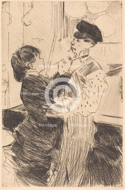 Knotting the Cravat, 1880 and 1886. Creator: Jean Louis Forain.