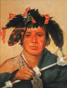 Ko-mán-i-kin-o-haw, Little Whale, a Brave, 1831. Creator: George Catlin