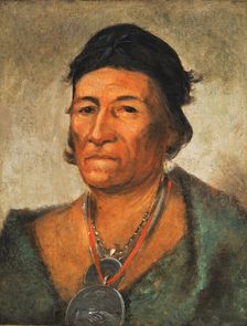 Ko-mán-i-kin, Big Wave, an Old and Distinguished Chief, 1831. Creator: George Catlin
