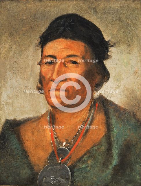 Ko-mán-i-kin, Big Wave, an Old and Distinguished Chief, 1831. Creator: George Catlin.