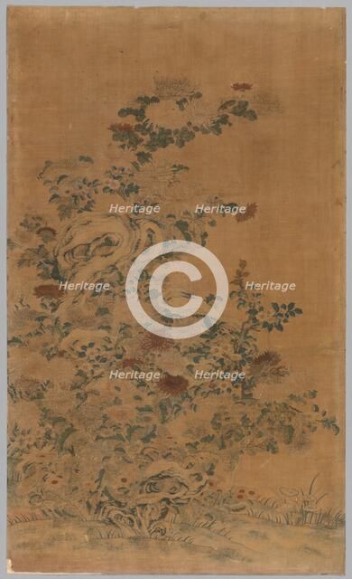 Ko Ssu Panel: Rocks and Chrysanthemums, 1700s - 1800s. Creator: Unknown.