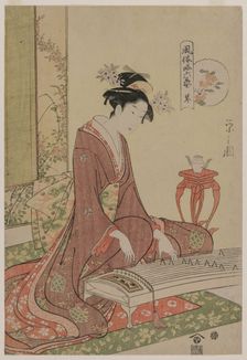 Koto from the series The Six Arts in Fashionable Guise, c. 1793-96. Creator: Ch?bunsai Eishi (Japanese, 1756-1829)