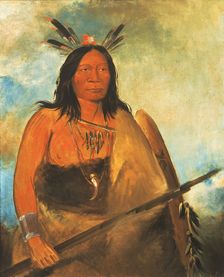 Kots-o-kó-ro-kó, Hair of the Bull's Neck, a Chief, 1834. Creator: George Catlin