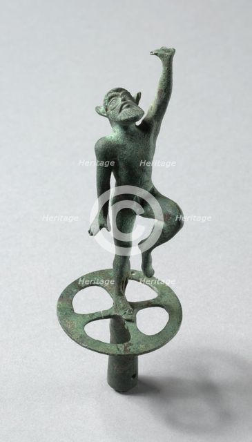 Kottabos Element of a Dancing Satyr, 470-450 BC. Creator: Unknown.
