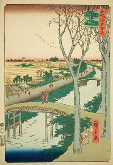 Koume Embankment (Koumezutsumi), from the series "One Hundred Famous Views of Edo..., 1857. Creator: Ando Hiroshige