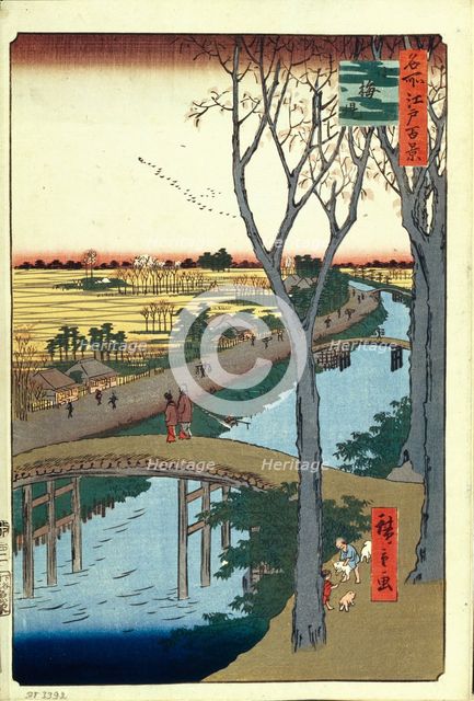 Koume Embankment (One Hundred Famous Views of Edo), 1856-1858. Artist: Hiroshige, Utagawa (1797-1858)