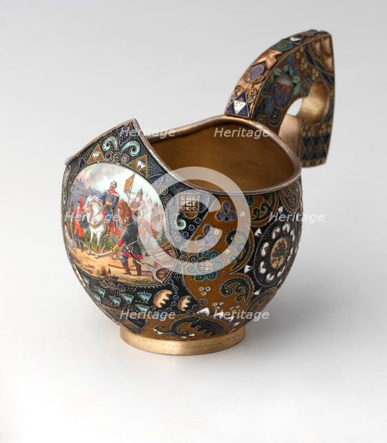 Kovsh (drinking vessel or ladle), Between 1908 and 1917. Artist: Rückert, Fyodor, (Fabergé manufacture) (active 1890-1917)