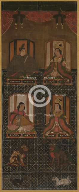 Koya Myojin (Mandala of the Four Deities of Mt. Koya), 16th century. Creator: Unknown.