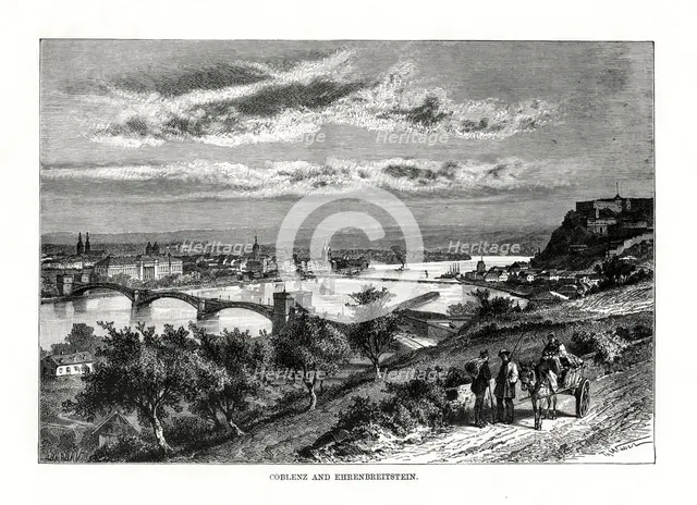 Koblenz and Festung Ehrenbreitstein, Germany, 1879. Artist: Unknown