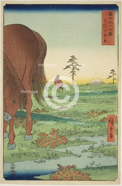 Kogane Plain in Shimosa Province (Shimosa Koganehara), from the series "Thirty-six Views..., 1858. Creator: Ando Hiroshige.