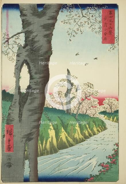 Koganei in Musashi Province (Musashi Koganei), from the series "Thirty-six Views of..., 1858. Creator: Ando Hiroshige.