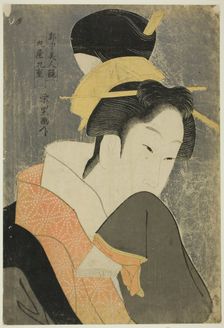 Kokonoe of the Maruya, from the series Beauties of the Licensed Quarter..., c.1798. Creator: Rekisentei Eiri