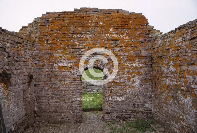 Kolbein Krugas Chapel, c1145, Isle of Wyre, Orkney, Scotland, 20th century. Artist: CM Dixon.