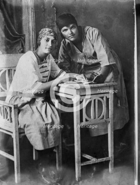 Komsomol Leaders Rufina Chudnik and Anna Preikshas, 1925. Creator: Unknown.